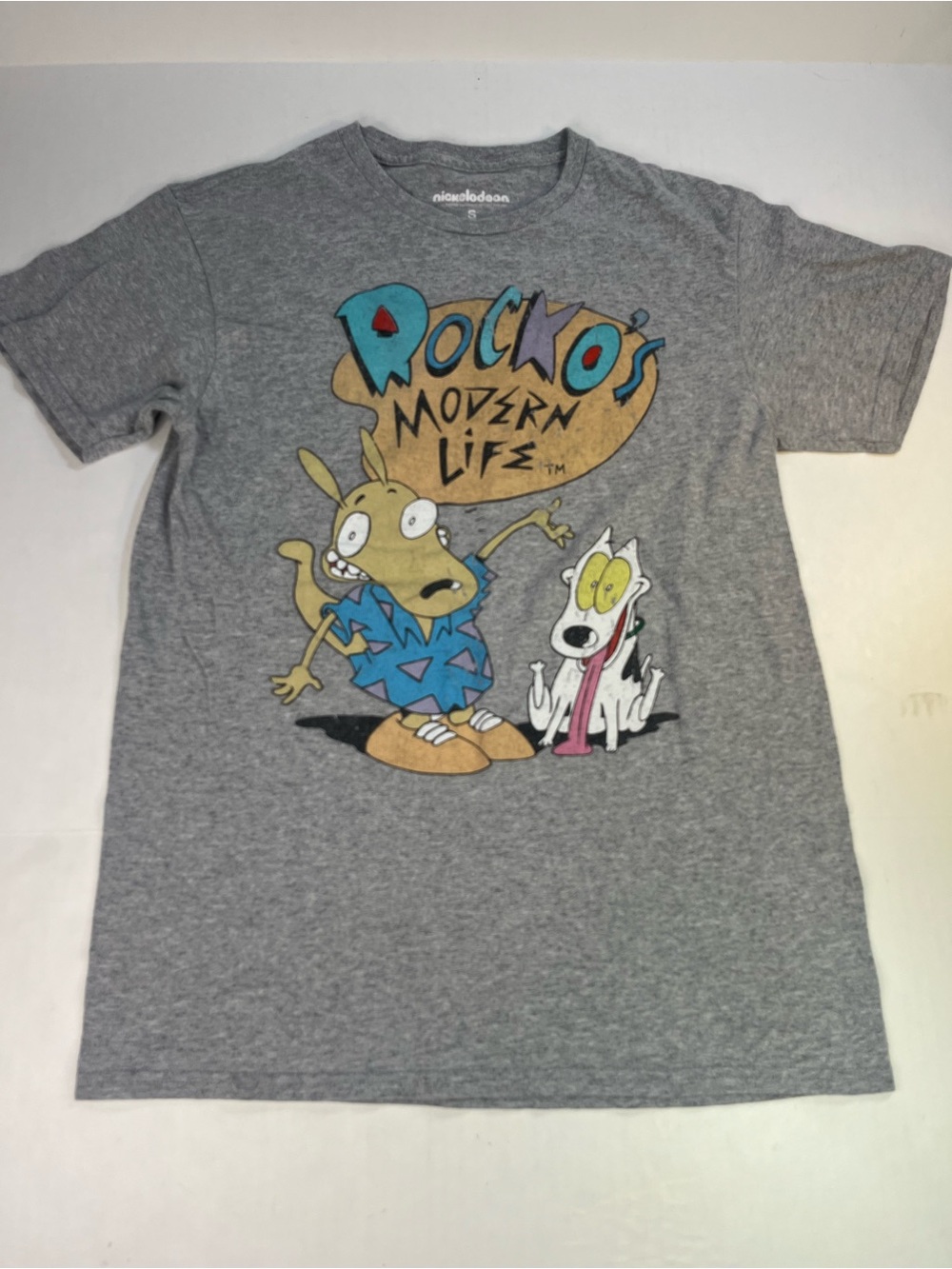 Nickelodeon Rocko's Modern Life Graphic Tee - Gray with Blue Print